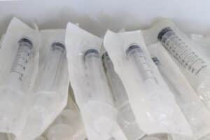 Collection of Syringes in plastic sterile packaging