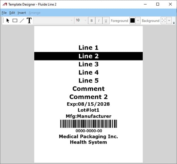 PE Label Template