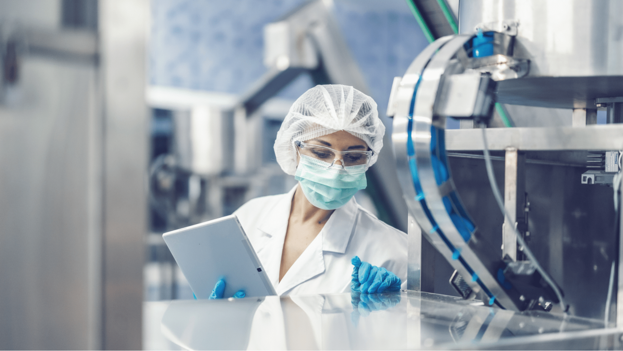 woman inspecting medical supply chain