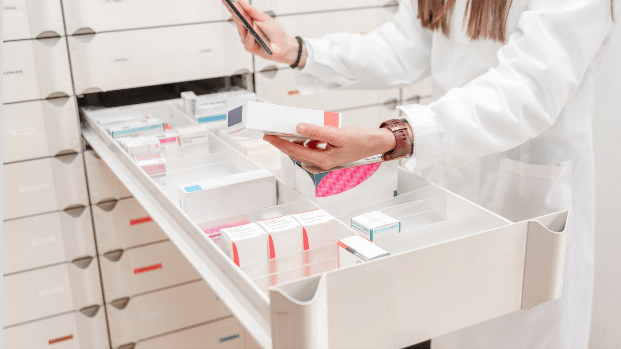 pharmacist checking medicine